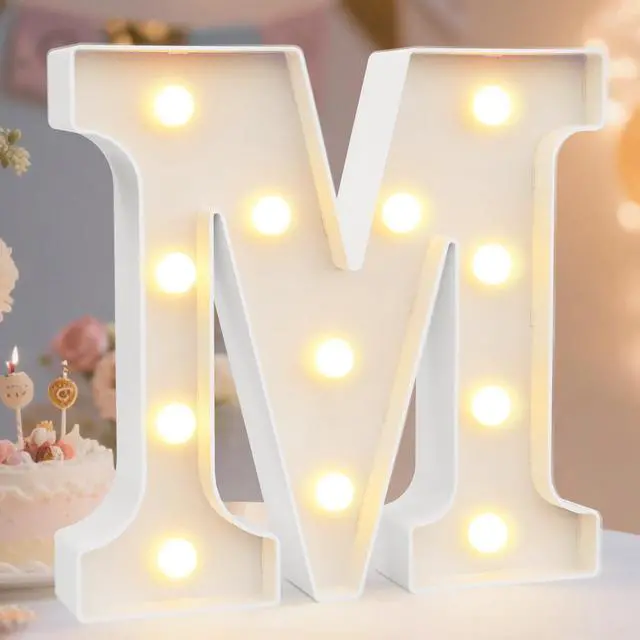 Main image of LED Marquee Letter Lights Sign, Light Up Alphabet Letter for Home Party Wedding Decoration M