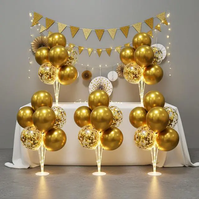 Main image of 6 Sets LED Balloon Table Centerpieces for Party Decorations | with Pump, Light Up Balloon Centerpiece for Table, Balloon Stand Kit for Birthday, Wedding, and Christmas Decorations