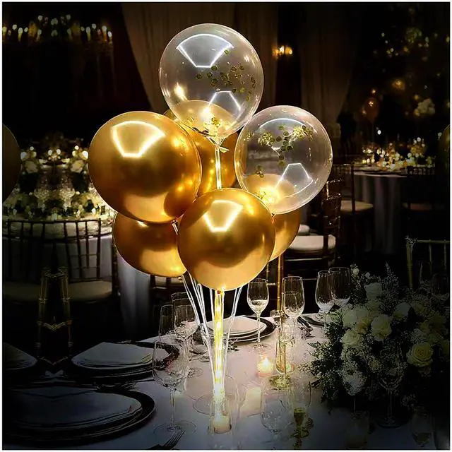 Alt view image 2 of 6 - 6 Sets LED Balloon Table Centerpieces for Party Decorations | with Pump, Light Up Balloon Centerpiece for Table, Balloon Stand Kit for Birthday, Wedding, and Christmas Decorations