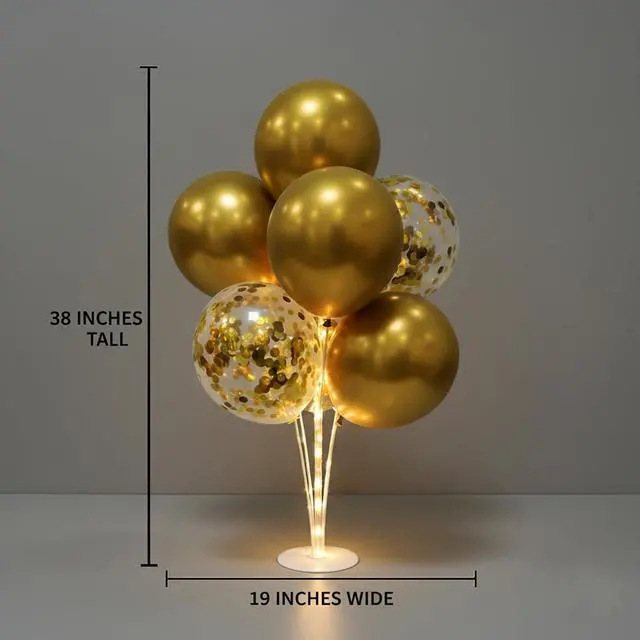 Alt view image 3 of 6 - 6 Sets LED Balloon Table Centerpieces for Party Decorations | with Pump, Light Up Balloon Centerpiece for Table, Balloon Stand Kit for Birthday, Wedding, and Christmas Decorations