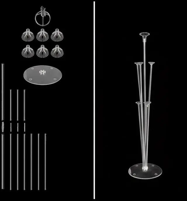 Alt view image 5 of 6 - 6 Sets LED Balloon Table Centerpieces for Party Decorations | with Pump, Light Up Balloon Centerpiece for Table, Balloon Stand Kit for Birthday, Wedding, and Christmas Decorations