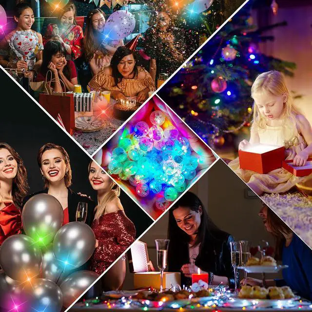Alt view image 6 of 6 - 200Pcs Mini LED Ballon Lights Long Standby Time Waterproof Mini Light,Round Ball Lamp for Latex Balloon Paper Lantern Party Wedding Festival Christmas Halloween Decorative (Color)