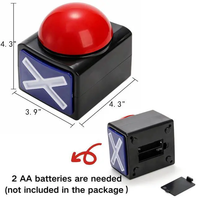 Alt view image 2 of 7 - 4 Pack Game Answer Buzzers, Light-Up Sound Buzzers for Quiz Trivia, Party Contest Buzzer Alarm Buttons, Interactive Response Device for Family Game Night, Adult Group Activities