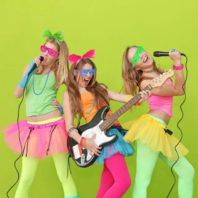 Alt view image 6 of 7 - 80s 90s Party Favors Birthday Supplies, Hip Hop Theme Gift Neon Earrings Glasses Gloves Necklace Slap Bracelet Neon Hair Scrunchies 80s 90s Party Decorations