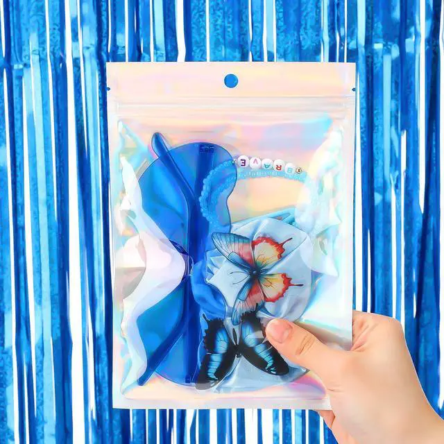 Alt view image 5 of 6 - 134 Pcs Kpop Disco Party Favors, Friendship Gift Set, Heart, Blue | Bracelets, Heart Sunglasses, Scrunchies, Clips, Stickers, Gift Bags, Party Favor Accessories for Birthdays and Y2k Fans