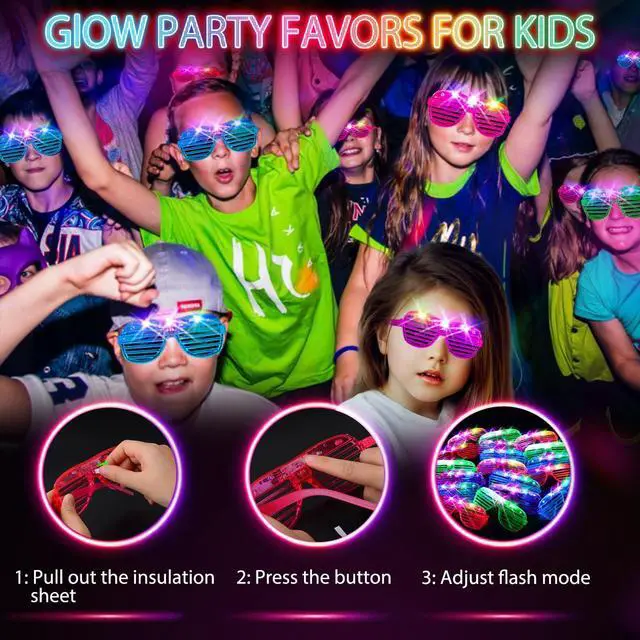 Alt view image 2 of 7 - 38PCS LED Glasses, Light Up Glasses, 5 Colors, 3 Light Modes, Glow in The Dark Party Supplies, Neon Party Favors for Birthday Gifts, Party Decorations, New Year, Carnival