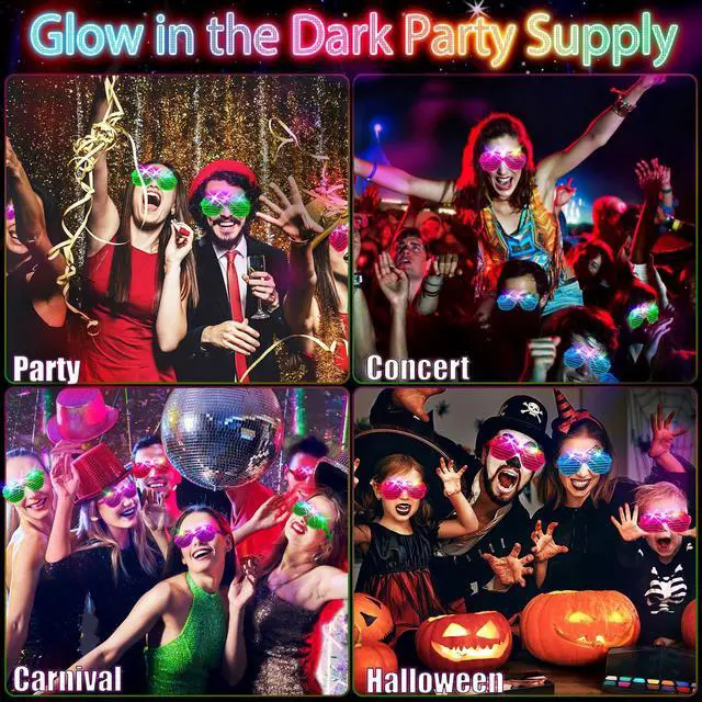 Alt view image 5 of 7 - 38PCS LED Glasses, Light Up Glasses, 5 Colors, 3 Light Modes, Glow in The Dark Party Supplies, Neon Party Favors for Birthday Gifts, Party Decorations, New Year, Carnival