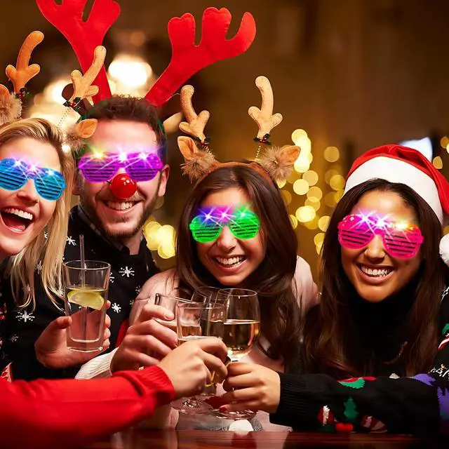 Alt view image 6 of 7 - 38PCS LED Glasses, Light Up Glasses, 5 Colors, 3 Light Modes, Glow in The Dark Party Supplies, Neon Party Favors for Birthday Gifts, Party Decorations, New Year, Carnival