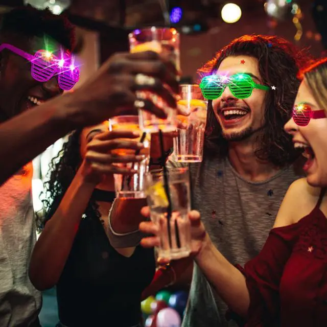 Alt view image 7 of 7 - 38PCS LED Glasses, Light Up Glasses, 5 Colors, 3 Light Modes, Glow in The Dark Party Supplies, Neon Party Favors for Birthday Gifts, Party Decorations, New Year, Carnival