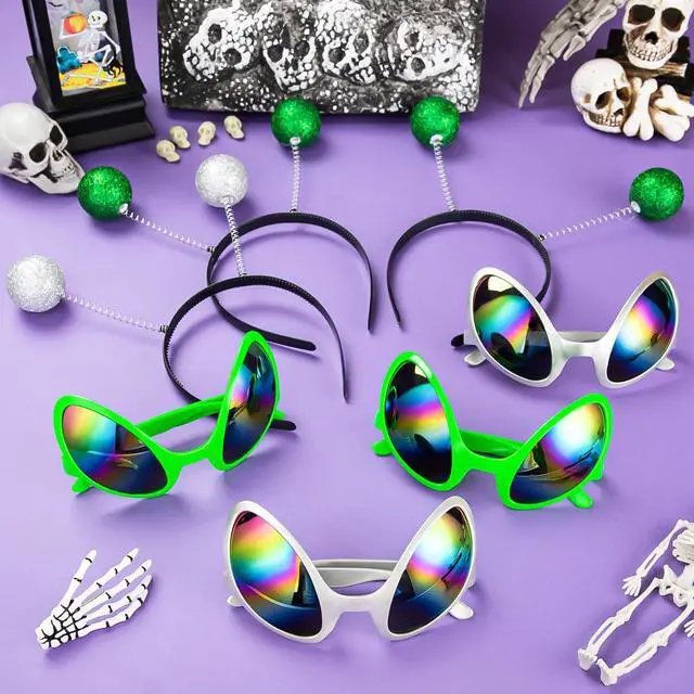 Alt view image 2 of 7 - 12pcs Alien Headband Glasses and Martian Antenna Halloween Party | Glasses Accessories, Antenna Headband Boppers, Halloween Alien Theme Party