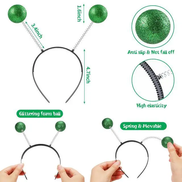 Alt view image 4 of 7 - 12pcs Alien Headband Glasses and Martian Antenna Halloween Party | Glasses Accessories, Antenna Headband Boppers, Halloween Alien Theme Party