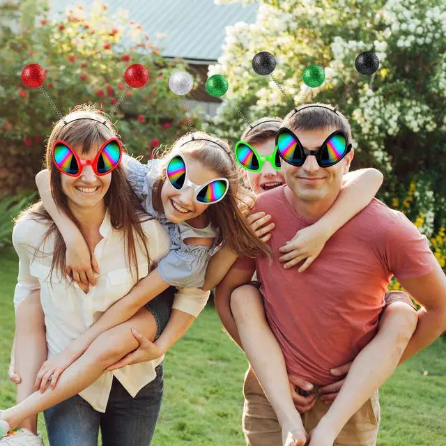 Alt view image 7 of 7 - 12pcs Alien Headband Glasses and Martian Antenna Halloween Party | Glasses Accessories, Antenna Headband Boppers, Halloween Alien Theme Party