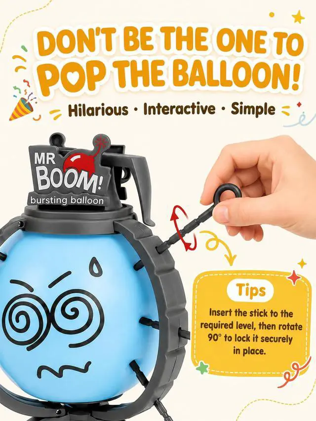 Alt view image 3 of 7 - Balloon Blast Party Game Set for Kids and Family, Interactive Balloon Popping Board Activity, Tabletop Party Play for Family Night, Birthday Gift Ages 4+