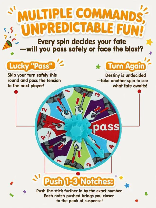 Alt view image 5 of 7 - Balloon Blast Party Game Set for Kids and Family, Interactive Balloon Popping Board Activity, Tabletop Party Play for Family Night, Birthday Gift Ages 4+