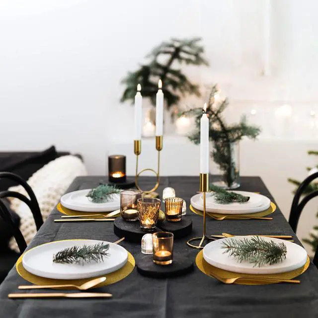 Alt view image 7 of 7 - 50 Pieces Gold Glitter Paper Place Mats Sparkle 14'' Round Disposable Table Mats Golden Sequin Doilies Decorative Placemats for Wedding Banquet Party Home Dining Tableware