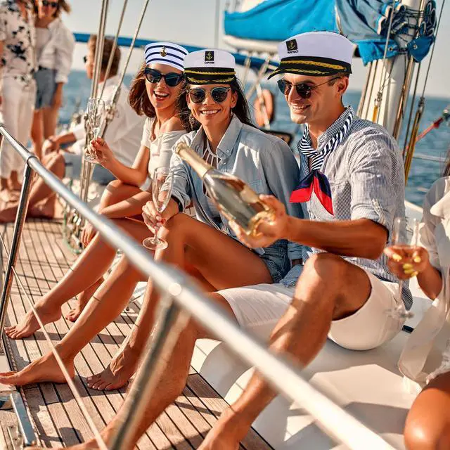 Alt view image 2 of 7 - Yacht Captain Hat Sailor Accessories Costume Sailor Hat Men Women Scarf Sunglasses Halloween Dressing up Party
