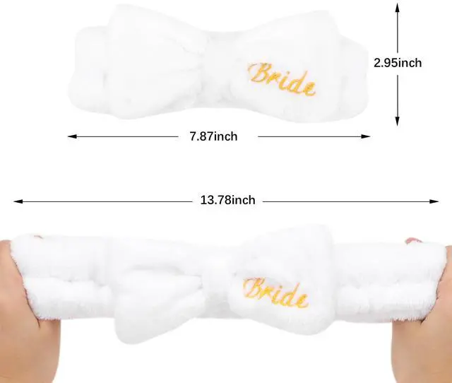 Alt view image 3 of 6 - Bachelorette Party Favor Set - Bride & Bridesmaid Spa Headbands (1 Bride + 7 Blue)