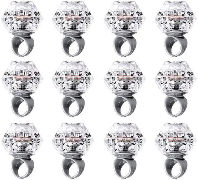 Main image of Flashing Led Light up Rings Bachelorette Party Favors Toys Grow in The Dark Party Suppiles Diamond Bling Rings for Birthday Weddings Bridal Shower Decorations (13pcs)