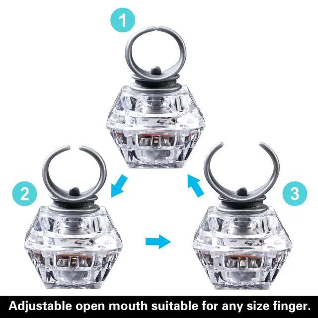 Alt view image 2 of 7 - Flashing Led Light up Rings Bachelorette Party Favors Toys Grow in The Dark Party Suppiles Diamond Bling Rings for Birthday Weddings Bridal Shower Decorations (13pcs)