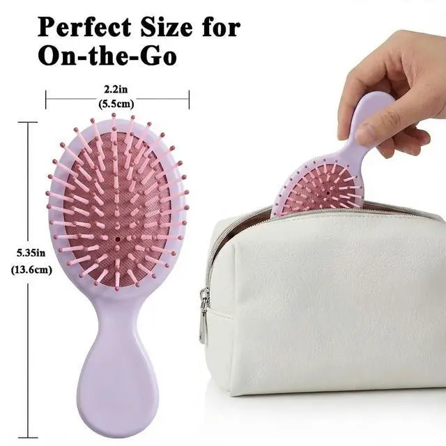 Alt view image 3 of 7 - 12 Pack Mini Hair Brush Bulk, Travel Hair Brush for All Hair Types | Small Detangling Brush for Wet or Dry Hair, Multicolor, Bachelorette Party Favors, Bridesmaid Gifts, Sleepover & Spa Supplies