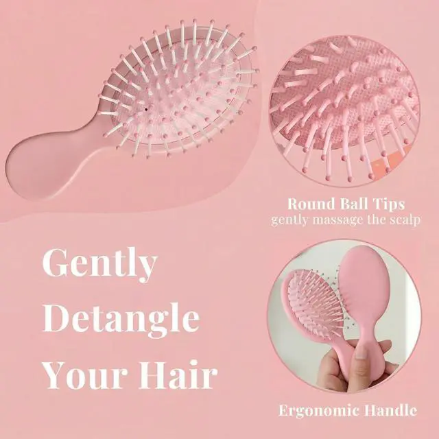 Alt view image 2 of 7 - 12 Pack Mini Hair Brush Bulk, Travel Hair Brush for All Hair Types | Small Detangling Brush for Wet or Dry Hair, Multicolor, Bachelorette Party Favors, Bridesmaid Gifts, Sleepover & Spa Supplies