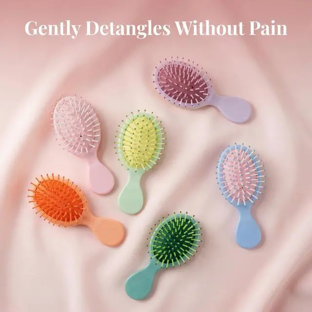 Alt view image 7 of 7 - 12 Pack Mini Hair Brush Bulk, Travel Hair Brush for All Hair Types | Small Detangling Brush for Wet or Dry Hair, Multicolor, Bachelorette Party Favors, Bridesmaid Gifts, Sleepover & Spa Supplies