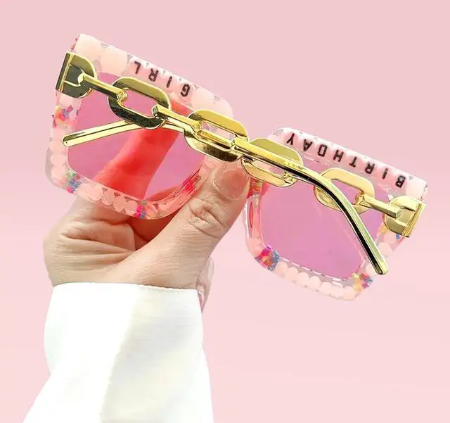 Alt view image 3 of 6 - Birthday Glasses Oversized Square Happy Birthday Sunglasses Glasses for Women Girls Party Gifts Accessories Party Favors (Square)