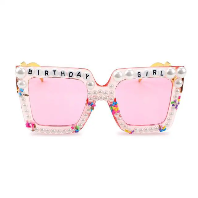 Alt view image 5 of 6 - Birthday Glasses Oversized Square Happy Birthday Sunglasses Glasses for Women Girls Party Gifts Accessories Party Favors (Square)