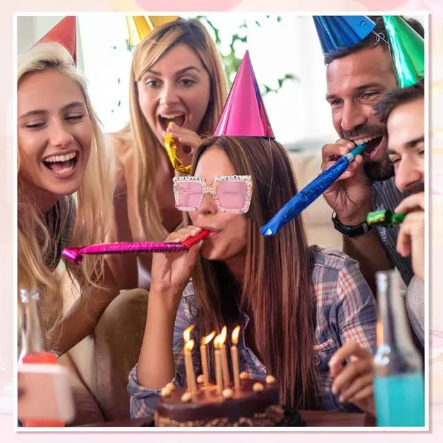 Alt view image 6 of 6 - Birthday Glasses Oversized Square Happy Birthday Sunglasses Glasses for Women Girls Party Gifts Accessories Party Favors (Square)