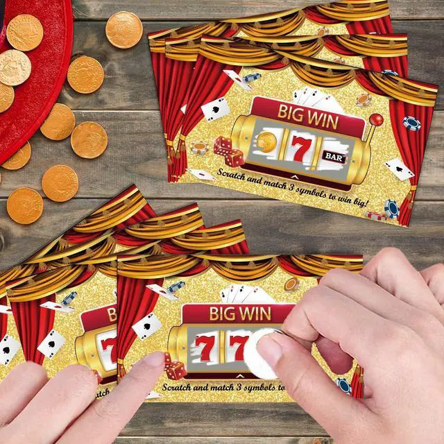 Alt view image 5 of 7 - 50PCS Casino Themed Scratch Off Cards Vegas Theme Party Game Set, Fun Party Games for Group, Casino Night Party Decorations, Birthday Holiday Gaming Night Supplies