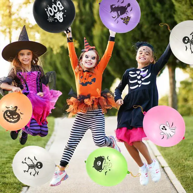Alt view image 6 of 7 - 24Pcs Halloween Punch Balloons Party Favors - Punching Balloon Toy for Kids | 6-Colors, 18inch, Punch Ball with Rubber Bands, Heavy Duty, Halloween Trick or Treat Toys Games, Goodie Bag Stuffers