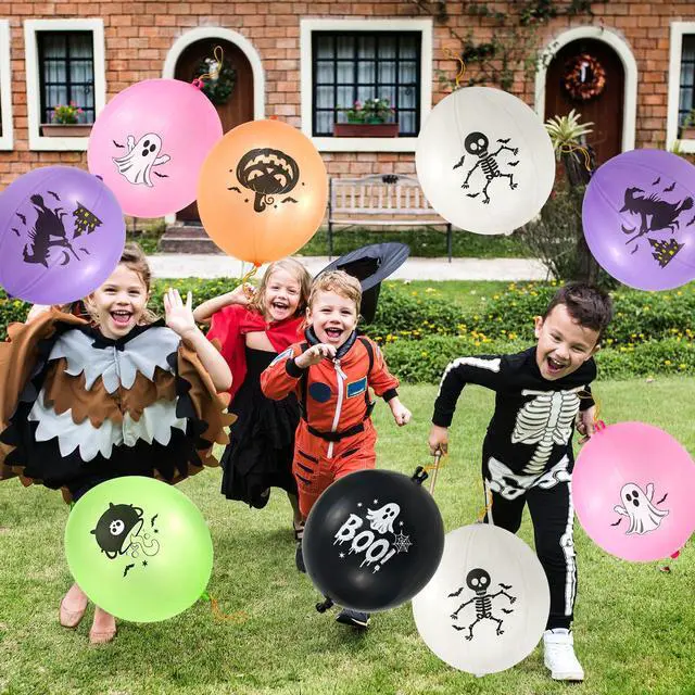 Alt view image 7 of 7 - 24Pcs Halloween Punch Balloons Party Favors - Punching Balloon Toy for Kids | 6-Colors, 18inch, Punch Ball with Rubber Bands, Heavy Duty, Halloween Trick or Treat Toys Games, Goodie Bag Stuffers