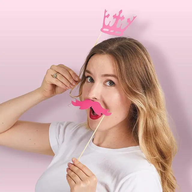 Alt view image 4 of 7 - Toy Photo Booth Props 66 PiecesMulticolor Kit for Graduation Wedding Party Supplies Favorswith Stick, Hats, Glasses, Mouth, Bowler, Bowties