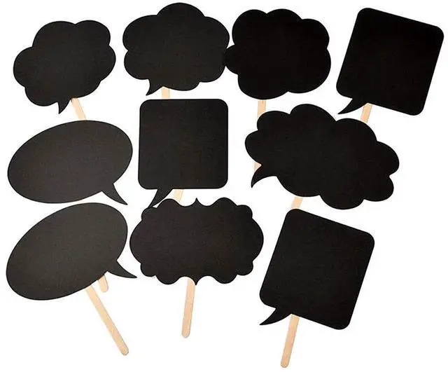 Main image of Photo Booth Props Kit,Writable Black Paper Card Board Photographing Props for Wedding Birthday Prom Party Favor(10pcs with Different Shapes)