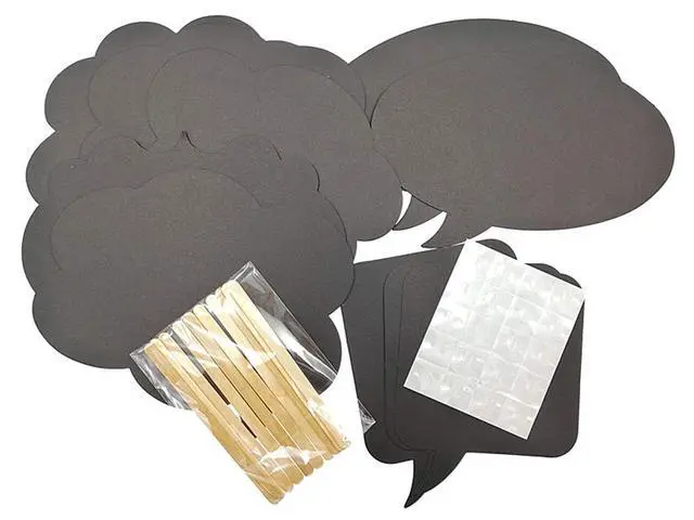 Alt view image 3 of 5 - Photo Booth Props Kit,Writable Black Paper Card Board Photographing Props for Wedding Birthday Prom Party Favor(10pcs with Different Shapes)