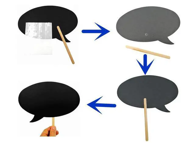 Alt view image 4 of 5 - Photo Booth Props Kit,Writable Black Paper Card Board Photographing Props for Wedding Birthday Prom Party Favor(10pcs with Different Shapes)