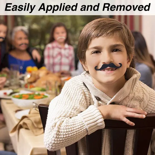 Alt view image 2 of 7 - 60 Pcs Fake Mustaches Self Adhesive, 20 Designs for Costume Party | Self Adhesive Novelty Hairy Beard Costume Facial Hair, for Party Supplies, Decorations, Suitable for All Ages