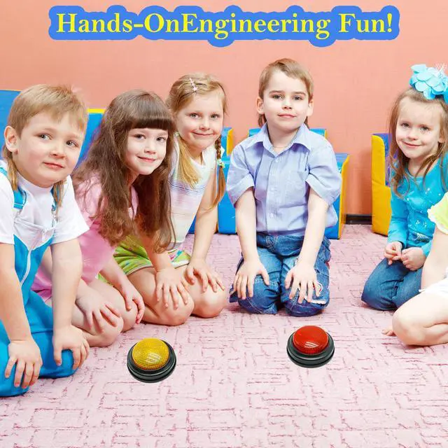 Alt view image 2 of 7 - 2-Pack Buzzers for Trivia Games, Answer Buzzers for Classroom, Family Feud Jeopardy Buzzer, Game Buzzers with Lights and Sound for Classroom