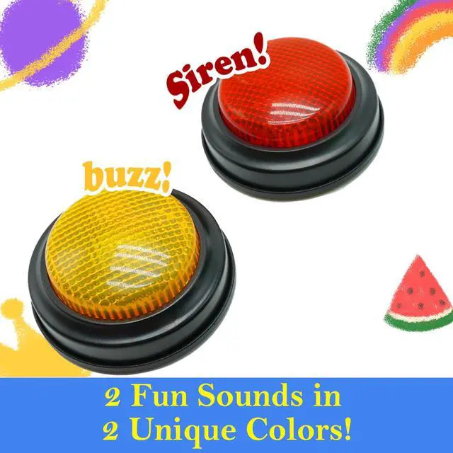 Alt view image 5 of 7 - 2-Pack Buzzers for Trivia Games, Answer Buzzers for Classroom, Family Feud Jeopardy Buzzer, Game Buzzers with Lights and Sound for Classroom