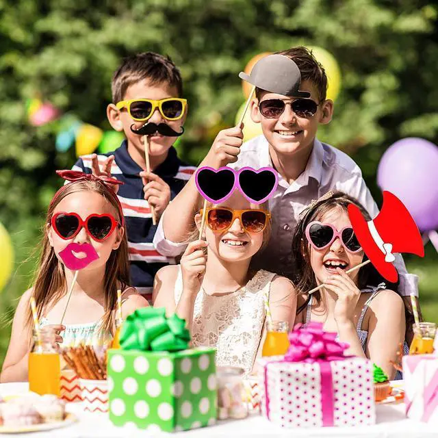 Alt view image 2 of 6 - 60 Pcs Photo Booth Props, Mustache Glasses Hats Lips(Classic) | Funny Selfie Accessories for Birthday Wedding Prom Halloween, DIY Photobooth Kit with Bowties Crown Pipe Decorations