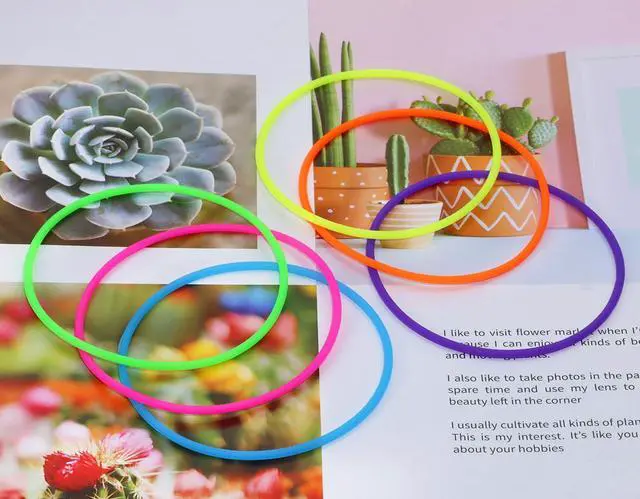 Alt view image 3 of 6 - Silicone Jelly Hair Tie Bracelet 30Pcs Adult Size Retro Solid Neon 80s Style Costume Wrist Band Elastics for Men Women Party Favors (30)