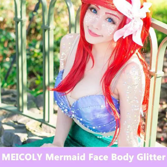 Alt view image 2 of 7 - Clear White Face Body Glitter,Mardi Gras Face Glitter Makeup for Kids Women,Face Glitter for Running Half Marathon,Sparkly Mermaid Hair Glitter,Singer Concert Festival Rave Accessories