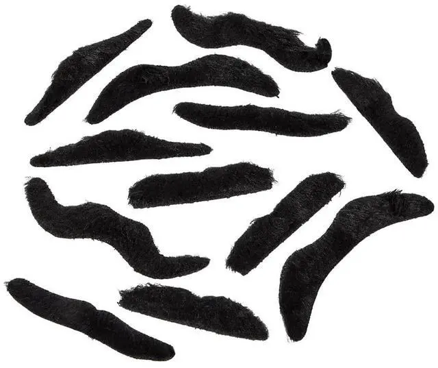 Alt view image 3 of 4 - 3.5" Black Fake Mustaches, Pack of 12