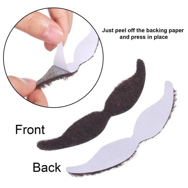Alt view image 2 of 6 - 48 Pcs Fake Mustaches Self Adhesive Stickers for Halloween Party | Novelty Moustache, French Pirate Detective, Men Women Beard Costume, Masquerade Photo Booth Props, Christmas Mexican Fiesta
