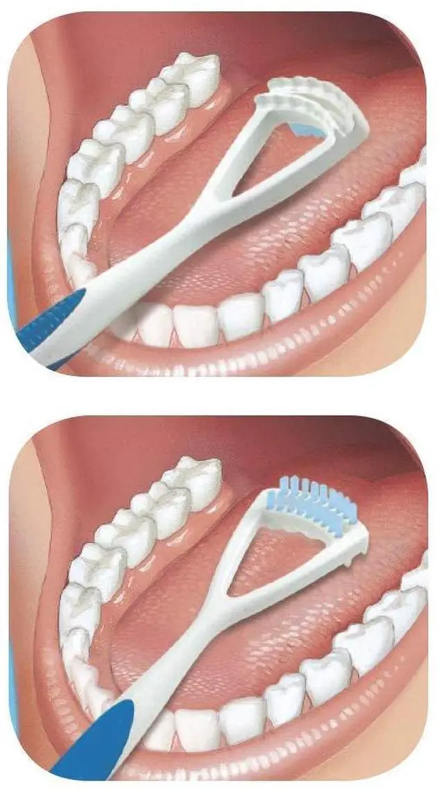 Alt view image 3 of 3 - Tongue Cleaner with Tongue Scraper, 1 Count (Pack of 1) | Dual-Action Soft-Bristled Tongue Brush with Tongue Scraper for Better Oral Hygiene & Bad Breath Control