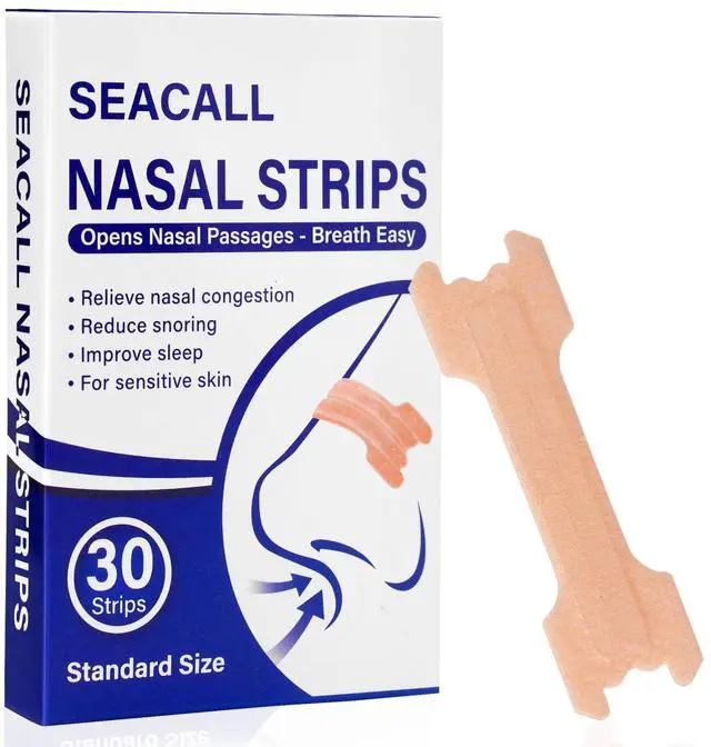 Main image of 30Ct Nasal Strips for Breathing - Sleep Nose Strips for Snoring, Instant Reduces Nasal Congestion for Better Sleep, Drug Free, Anti Snoring Nose Tape for Men & Women