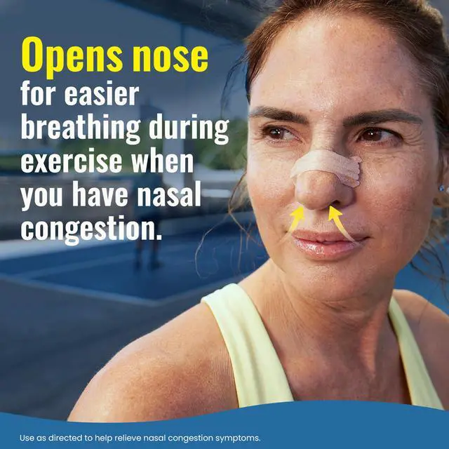 Alt view image 3 of 7 - Sport Nasal Strips, Sweat-Resistant w/ActiveVent, Tan 26 ct | Extra strength, easier nasal breathing during workouts, stays on during exercise, drug-free
