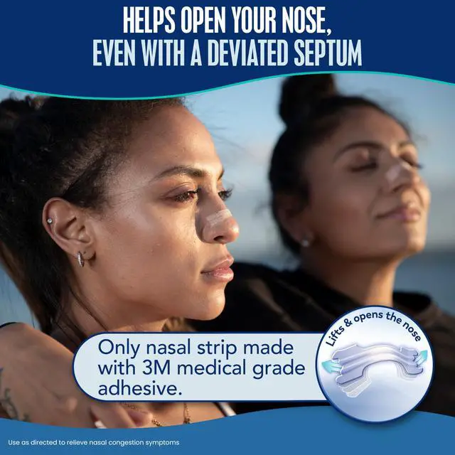 Alt view image 7 of 7 - Nasal Strips, Large, Snoring, Nasal Congestion, Clear, 30 ct | Opens nose and increases nasal airflow, helps reduce snoring caused by nasal congestion, drug-free, for use anytime, anywhere