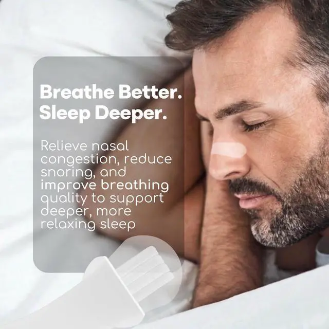 Alt view image 2 of 7 - Clear Nasal Strips, 50 Nose Strips for Breathing and Snoring | Discreet breathing strips for sleeping, open nasal passages for nighttime airflow, single use snore strips, breathable