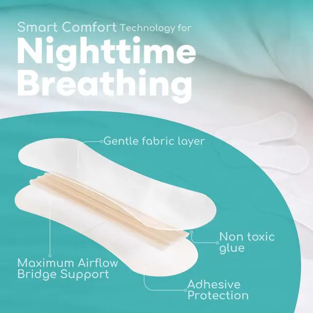 Alt view image 3 of 7 - Clear Nasal Strips, 50 Nose Strips for Breathing and Snoring | Discreet breathing strips for sleeping, open nasal passages for nighttime airflow, single use snore strips, breathable